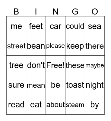 Lesson 17 Bingo Card