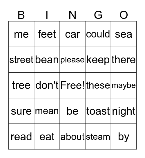 Lesson 17 Bingo Card