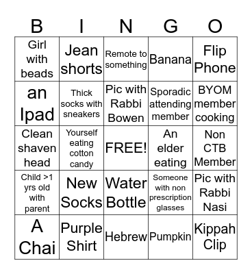 Class 5 Bingo Card