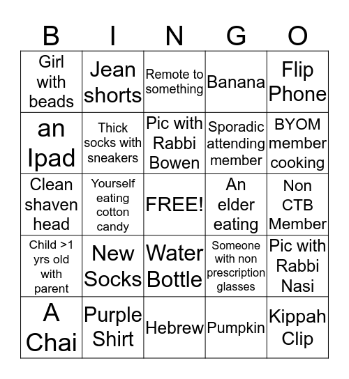 Class 5 Bingo Card