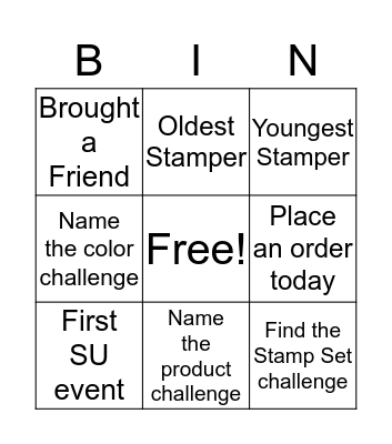 SU bingo Card