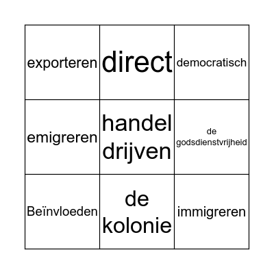 woordenschat les 5  Bingo Card