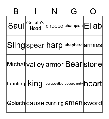 Only a Boy Named David - L2 Bingo Card