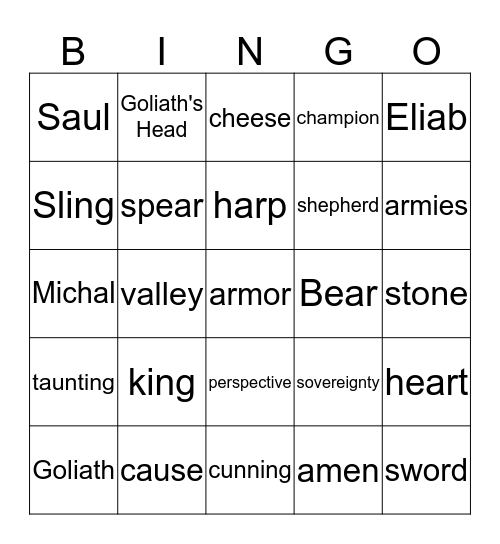 Only a Boy Named David - L2 Bingo Card