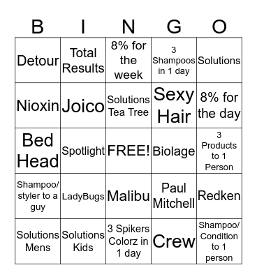 Product Bingo Card