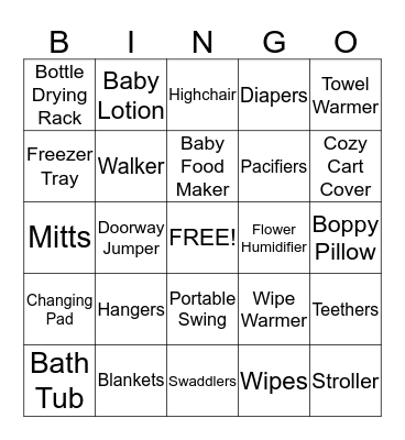 Tasha's Tea Party Baby Shower! Bingo Card