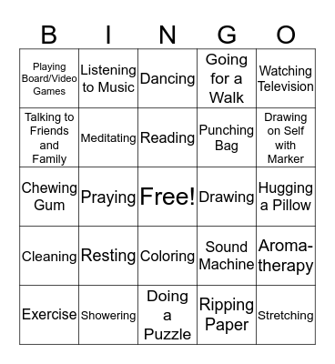 Coping Skills Bingo! Bingo Card