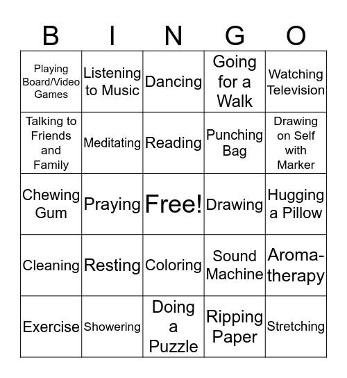 Coping Skills Bingo! Bingo Card