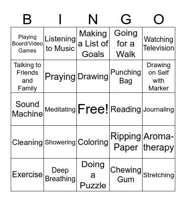 Coping Skills Bingo! Bingo Card