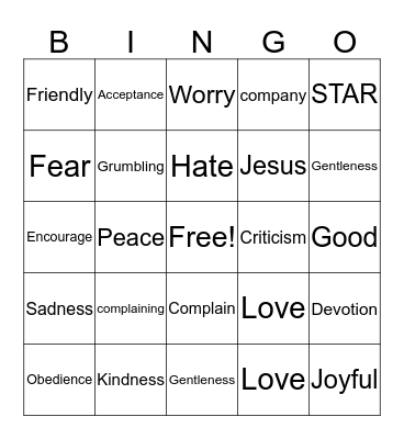 Women of the New Testament Bingo Card