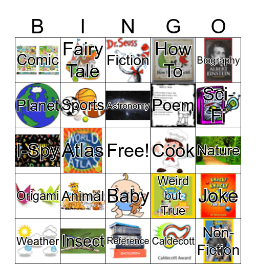 Different Types of Books  Bingo Card