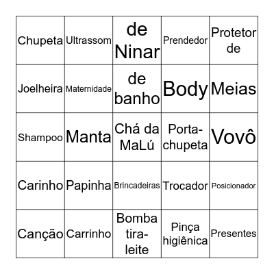 Bingo da Malu Bingo Card