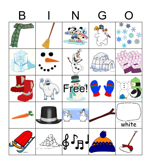 SNOWMAN Bingo Card