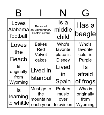 FIND SOMEONE WHO: Bingo Card