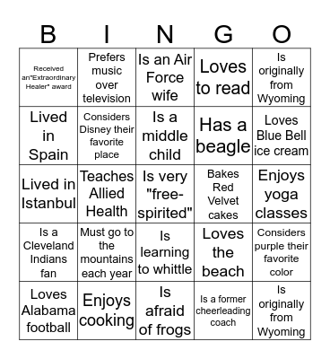 FIND SOMEONE WHO: Bingo Card