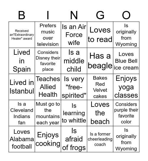 FIND SOMEONE WHO: Bingo Card