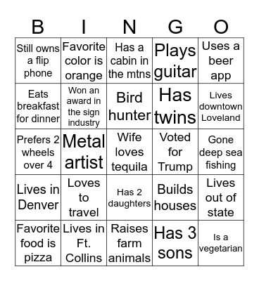 Getting to Know You Bingo Card