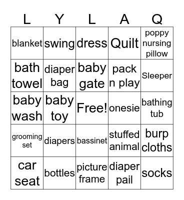Baby Bingo Card