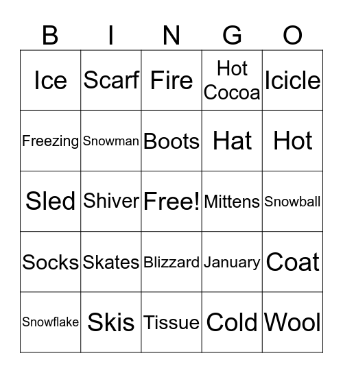 winter Bingo Card