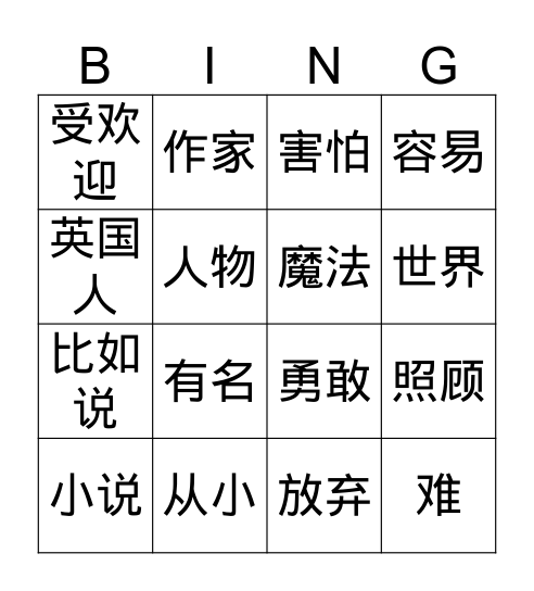 Gr.5Int.II Q3set2 Bingo Card