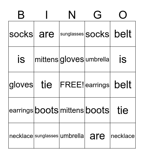 Shopping at the department store Bingo Card