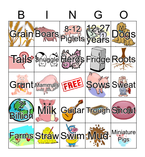 Pig Bingo Card