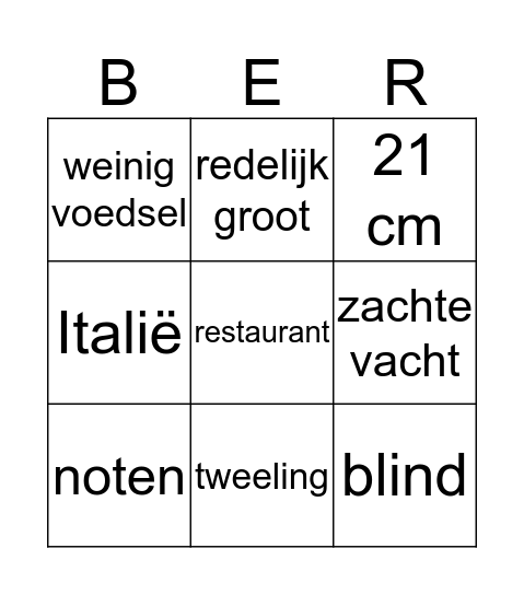 Winterslaap beer Bingo Card