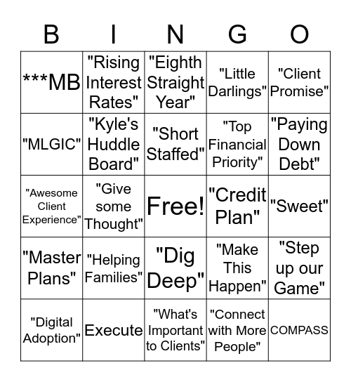 CIBC Buzz Word Bingo Card