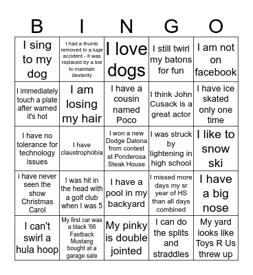 PEOPLE  BINGO Card