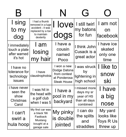 PEOPLE  BINGO Card