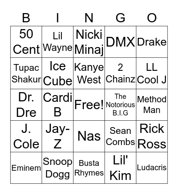 MUSIC BINGO Card