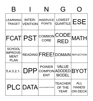 PROFESSIONAL DEVELOPMENT Bingo Card