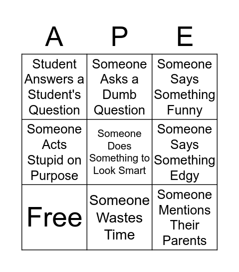 AP Enviro Bingo Card