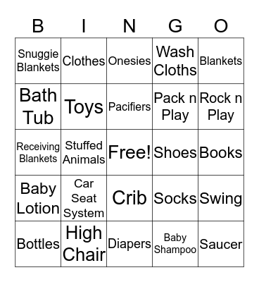 Baby Bingo Card