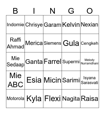 Aksal. Bingo Card