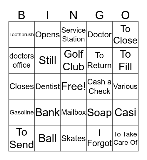 De Memoria Bingo Card