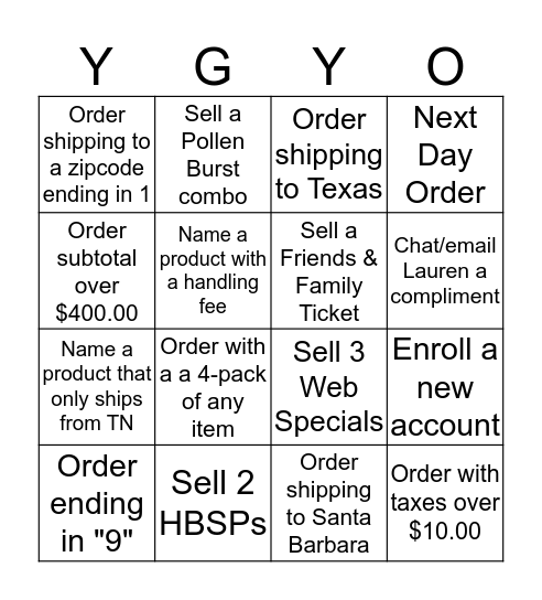 YGY-O! 011718 Bingo Card