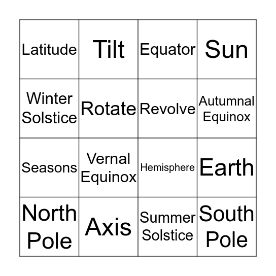 Science Bingo! Bingo Card