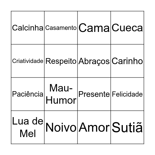 Chá da Jheny  Bingo Card