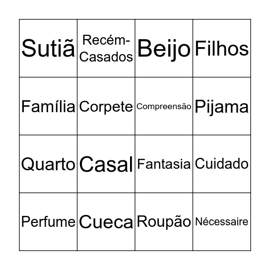 Chá da Jheny  Bingo Card