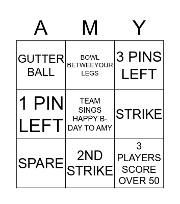 BOWLING TEAM BINGO Card