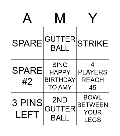 BOWLING TEAM BINGO Card