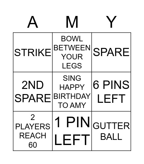 BOWLING TEAM BINGO Card