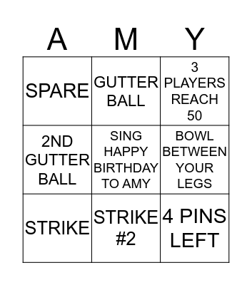 BOWLING TEAM BINGO Card