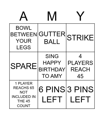 BOWLING TEAM BINGO Card