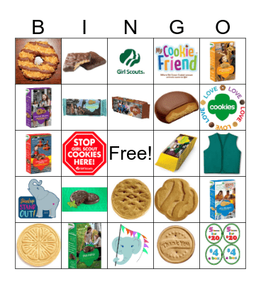 Girl Scout Cookie Bingo Card