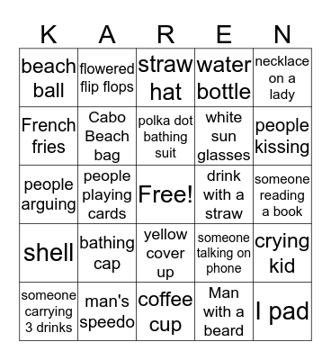 Cabo without Cousin Karen Bingo Card