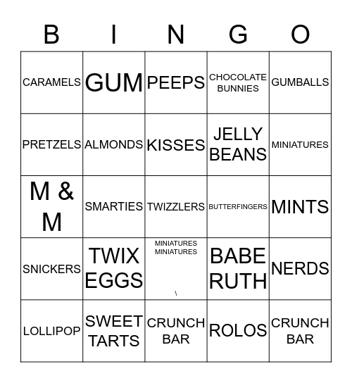 EASTER BINGO Card