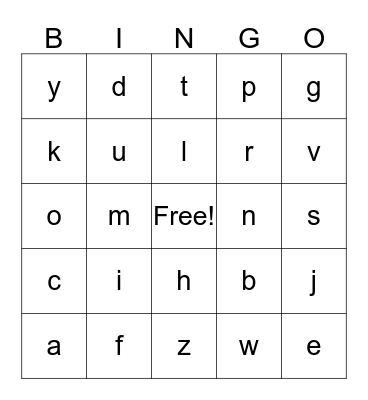 ABC      BINGO Card