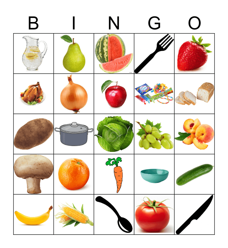 Fruit And Vegetable Bingo Free Printable - Printable Templates